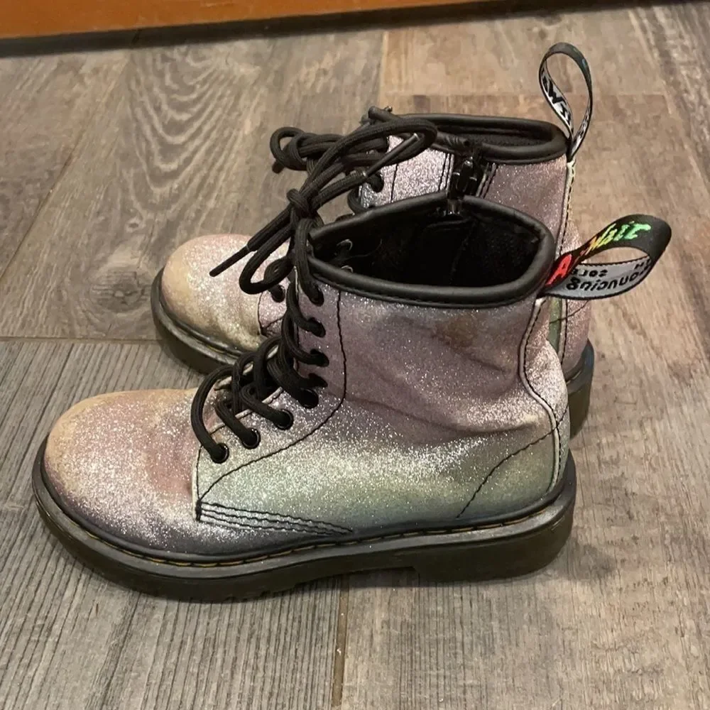 Dr. Martens rainbow colored boots